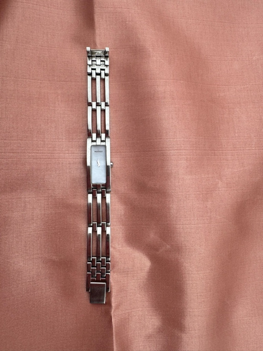 Movado Silver Esperanza Bracelet Watch with White Mother-of-Pearl Dial - Picture 2 of 10